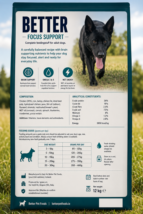 Better Focus Support – Complete Dry Food for Adult Dogs (12kg)