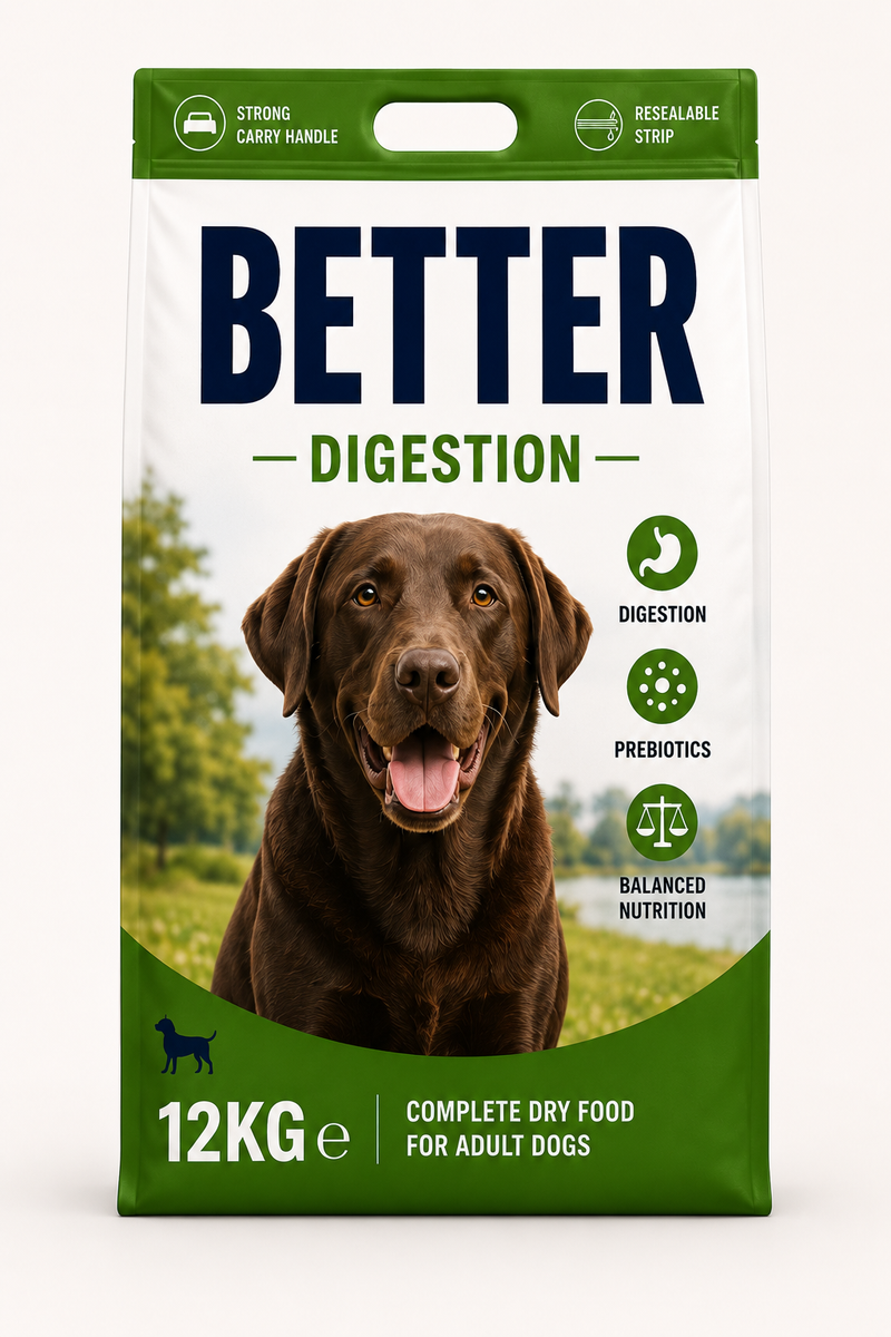 Better Digestion – Complete Dry Food for Adult Dogs (12kg)